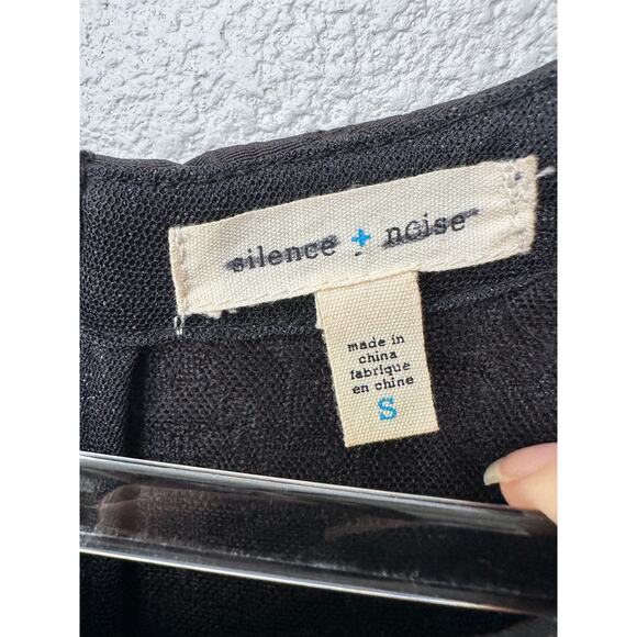 Silence and Noise Women’s Black Floral Jacquard Mini Dress US S Short Sleeve - Picture 8 of 13